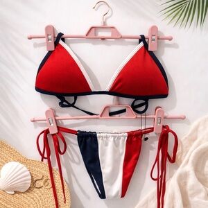 ONEONE Swim Red White and Blue Women's Bikini Set